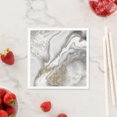 Grauer flüssiger Marmor - Perle und Gold Serviette (Beispiel)