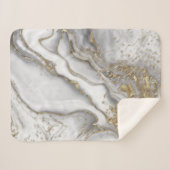 Grauer flüssiger Marmor - Perle und Gold Sherpadecke (Vorderseite (Horizontal))