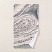 Grauer flüssiger Marmor und Kristall - Perle und S Badhandtuch Set (Handtuch)