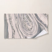 Grauer flüssiger Marmor und Kristall - Perle und S Badhandtuch Set (Handtuch)