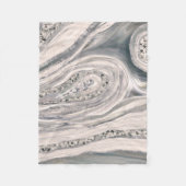 Grauer flüssiger Marmor und Kristall - Perle und S Fleecedecke (Vorderseite)