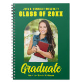 Grauer Foto Abschluss Keepake Notizblock (Vorderseite)