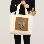 Grauer Fox-Zeichnen Jumbo Stoffbeutel (Vorderseite (Produkt))