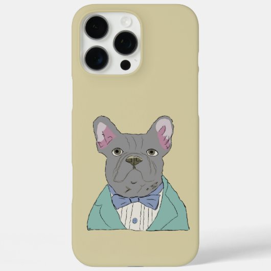 Grauer Französische Bulldogge Case-Mate iPhone Hülle (Rückseite)