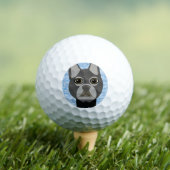 Grauer französischer Bulldog, Aquarellblau Golfball (Insitu T-Shirt)