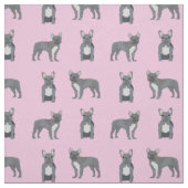 Grauer Französischer Bulldog in Pink Stoff (Muster)