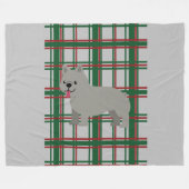 Grauer französischer Bulldog, Weihnachten Kariert Fleecedecke (Vorderseite (Horizontal))