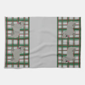 Grauer französischer Bulldog, Weihnachten Kariert Geschirrtuch (Horizontal)