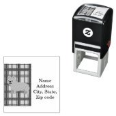 Grauer französischer Bulldog, Weihnachten Kariert Permastempel (Beispiel)