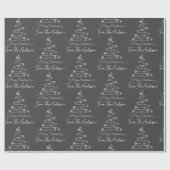 Grauer, fröhlicher Weihnachtsbaum Light Custom Fam Geschenkpapier (Flach)