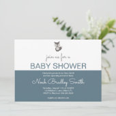 Grauer Fuchs - Kinderdusche 7x5 (horizontal) Einla Einladung (Stehend Vorderseite)