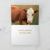 Grauer Funny Cow Geburtstagkarte Karte (Innenseite)