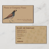 Grauer Gamboge mit Blätter Visitenkarte (Vorne/Hinten)