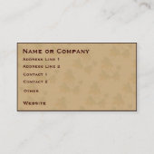 Grauer Gamboge mit Blätter Visitenkarte (Rückseite)