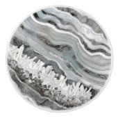 Grauer Geode-Kristall Keramikknauf (Vorderseite)