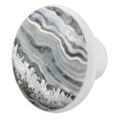 Grauer Geode-Kristall Keramikknauf (Rechts)