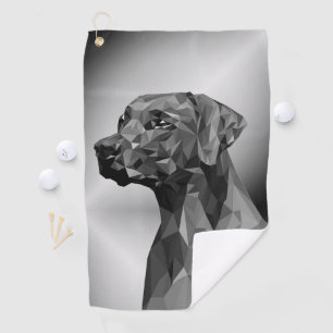 Grauer geometrischer Hund  Golfhandtuch