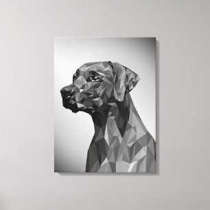 Grauer geometrischer Hund Leinwanddruck
