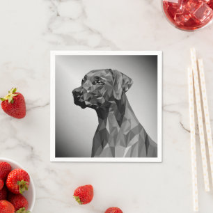 Grauer geometrischer Hund  Serviette