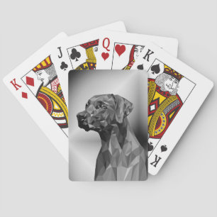 Grauer geometrischer Hund  Spielkarten