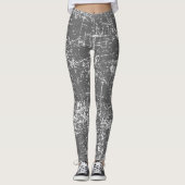 Grauer gestörter Blick Leggings (Vorderseite)