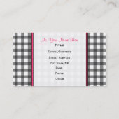 Grauer Gingham Apple arbeiten Lehrer-Visitenkarte Visitenkarte (Rückseite)