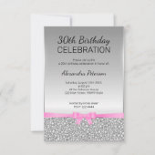 Grauer Glitzer 30. Geburtstag Einladung (Vorderseite)