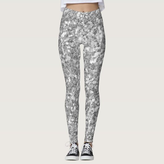 Grauer Glitzer Leggings (Vorderseite)