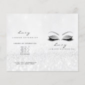 Grauer Glitzer Makeup Augapfel Preisschild Logo Flyer (Vorne)