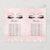 Grauer Glitzer Makeup Augapfel Preisschild Logo Flyer (Hinten)