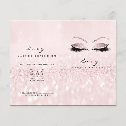 Grauer Glitzer Makeup Augapfel Preisschild Logo Flyer (Vorne)