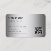 Grauer Glitzer und Graumetall Visitenkarte (Rückseite)