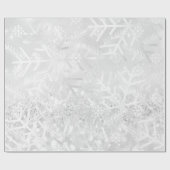 Grauer Glitzer Weihnachtsfeiertag Snowflake Joy Geschenkpapier (Flach)