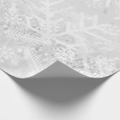 Grauer Glitzer Weihnachtsfeiertag Snowflake Joy Geschenkpapier (Ecke)