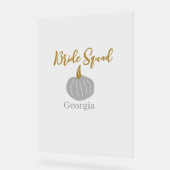 Grauer goldener Kürbis Acrylschild (Winkel)