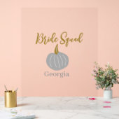 Grauer goldener Kürbis Acrylschild (Hochzeit)