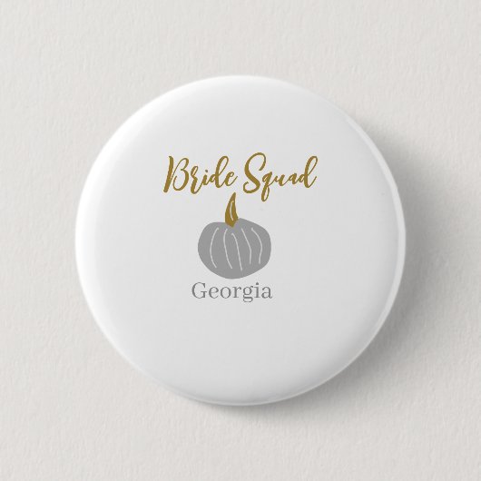 Grauer goldener Kürbis Button (Vorderseite)