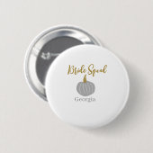Grauer goldener Kürbis Button (Vorne & Hinten)