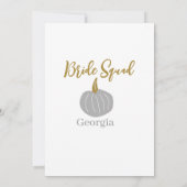 Grauer goldener Kürbis Einladung (Rückseite)