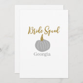 Grauer goldener Kürbis Einladung (Vorne/Hinten)