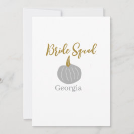 Grauer goldener Kürbis Einladung