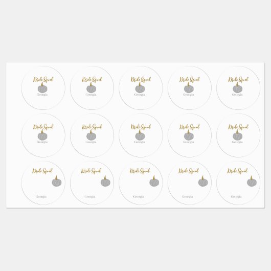 Grauer goldener Kürbis Etiketten (Blatt)