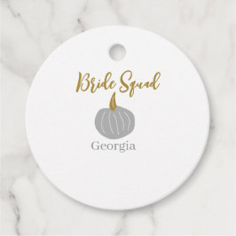 Grauer goldener Kürbis Geschenkanhänger