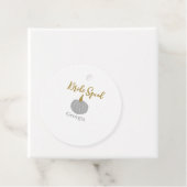 Grauer goldener Kürbis Geschenkanhänger (Beispiel)