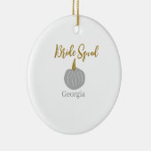 Grauer goldener Kürbis Keramik Ornament (Rechts)