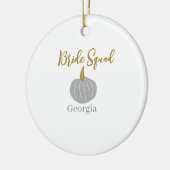 Grauer goldener Kürbis Keramik Ornament (Links)