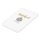 Grauer goldener Kürbis Magnet (Linke Seite)