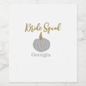 Grauer goldener Kürbis Weinetikett (Einzelnes Label)