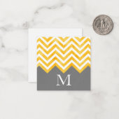 Grauer, goldgelber Zickzack Farbblock Mitteilungskarte (Vorderseite/Rückseite Beispiel)