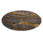 Grauer, goldgezinkter Marmorhintergrund. Schneidebrett (Ecke)